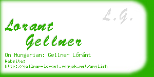 lorant gellner business card